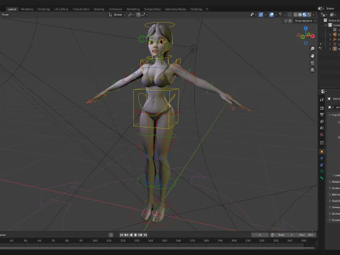 Free Stylized Cartoon Woman Woman with Perfect Topology 3D Model