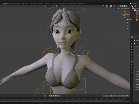 Free Stylized Cartoon Woman Woman with Perfect Topology 3Dモデル