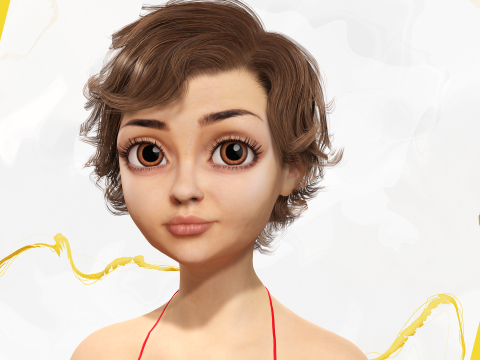 Toon Girl Female Character Modelo 3D