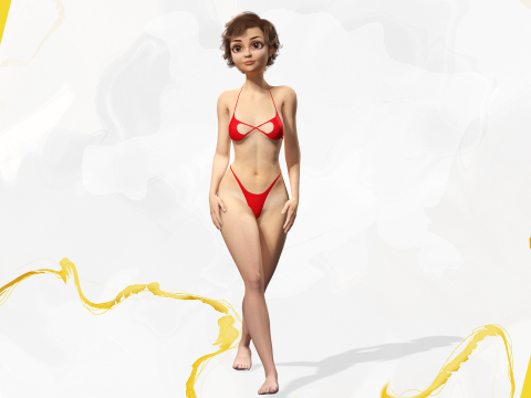 Toon Girl Female Character Modelo 3D