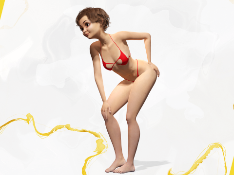 Toon Girl Female Character Modelo 3D