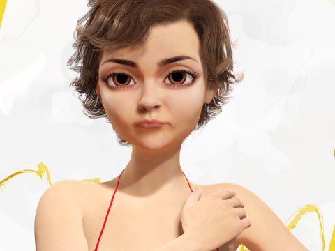 Toon Girl Female Character Modelo 3D
