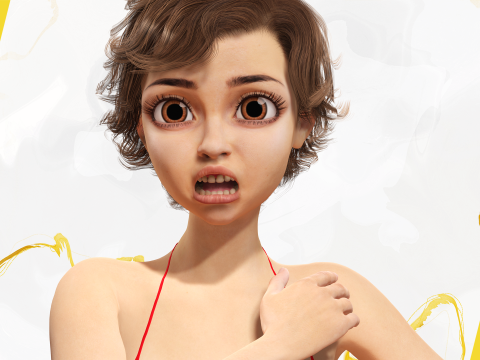 Toon Girl Female Character Modelo 3D
