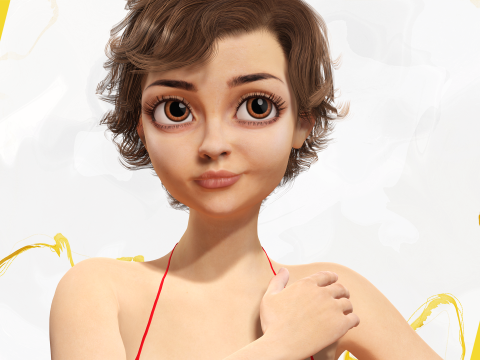 Toon Girl Female Character Modelo 3D