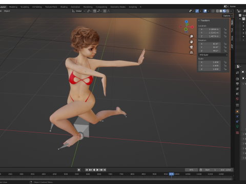 Toon Girl Female Character Modelo 3D
