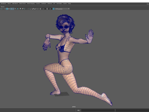 Toon Girl Female Character Modelo 3D