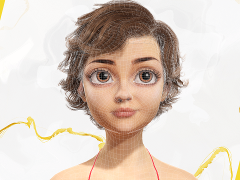 Toon Girl Female Character Modelo 3D