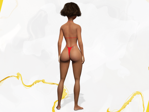 Afro American Female Character Toon 3D 模型