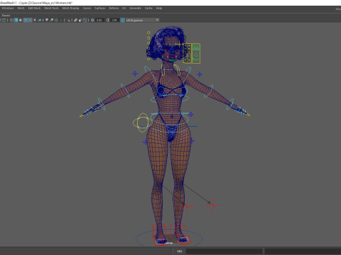 Afro American Female Character Toon 3D 模型