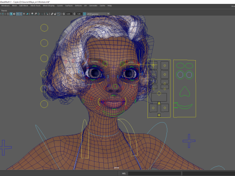 Afro American Female Character Toon 3D 模型