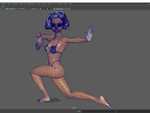 Afro American Female Character Toon 3D 模型