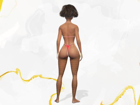 Afro American Female Character Toon 3D 模型