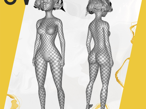 Afro American Female Character Toon 3D 模型