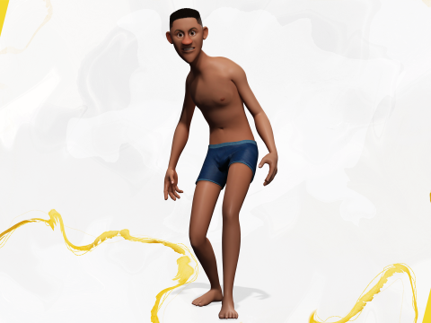 Versatile Beauty 3D Afro-American Male Character Rigged 3D Model
