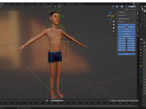 Versatile Beauty 3D Afro-American Male Character Rigged 3D Model