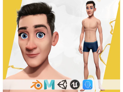 Base mesh Young Male 3D Model