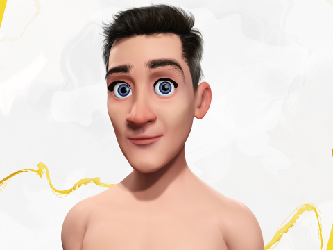 Base mesh Young Male Modello 3D