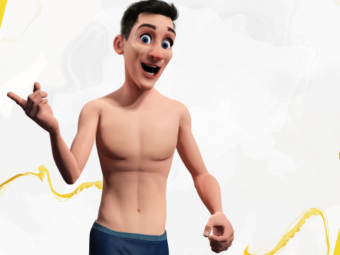 Base mesh Young Male Modello 3D