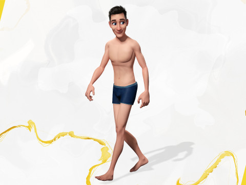 Base mesh Young Male Modello 3D
