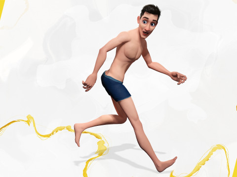 Base mesh Young Male Modello 3D