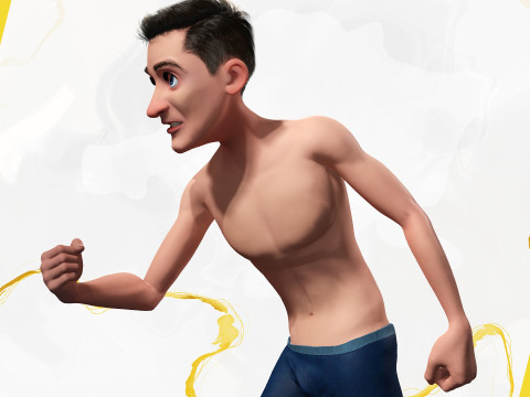 Base mesh Young Male Modello 3D