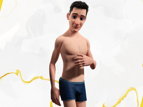 Base mesh Young Male Modello 3D