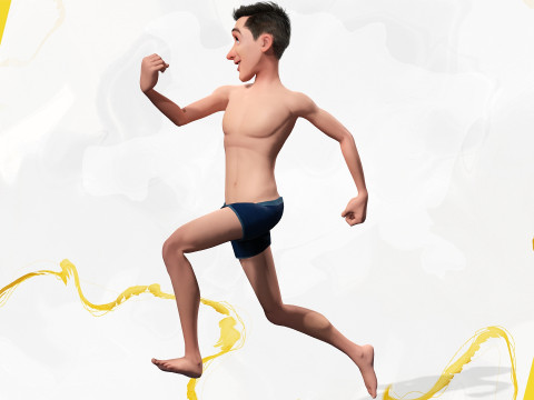 Base mesh Young Male Modello 3D