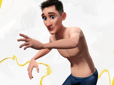 Base mesh Young Male Modello 3D