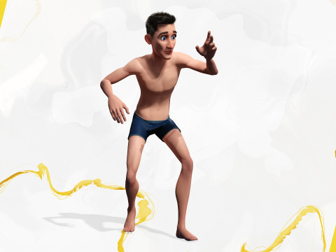 Base mesh Young Male Modello 3D