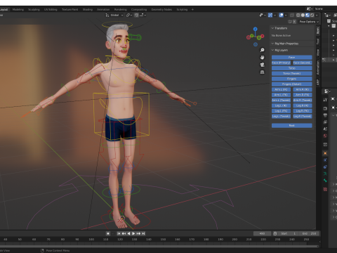 Base mesh Young Male Modello 3D