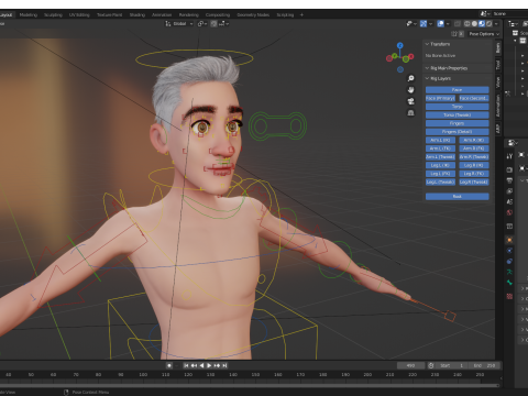Base mesh Young Male Modello 3D