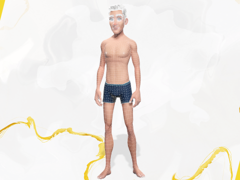 Base mesh Young Male Modello 3D