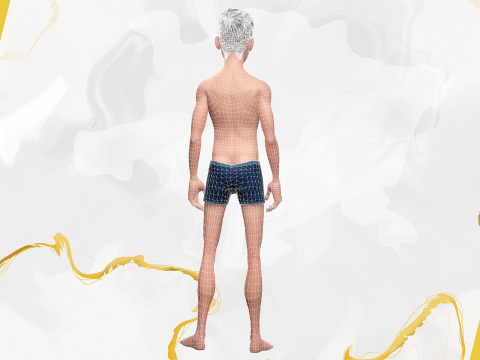 Base mesh Young Male Modello 3D