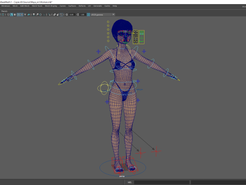 Cute Young Woman Red 3D Model