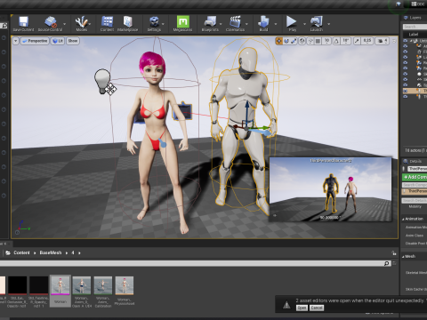 Cute Young Woman Red 3D Model