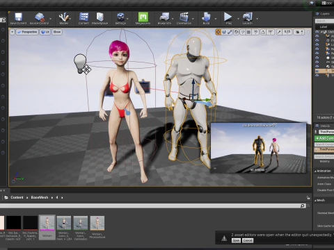 Leuke Jonge Vrouw Rood 3D Model