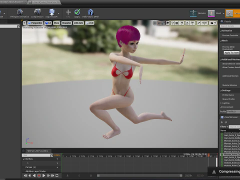 Leuke Jonge Vrouw Rood 3D Model