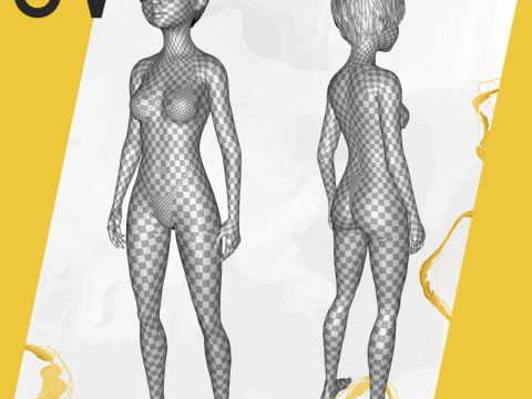 Cute Young Woman Red 3D Model