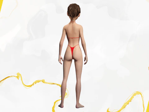 Stylized Cute Woman 3D Model