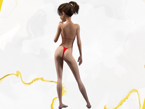 Stylized Cute Woman Model 3D