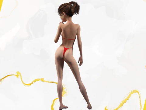 Stylized Cute Woman 3D Model