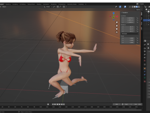 Stylized Cute Woman Model 3D