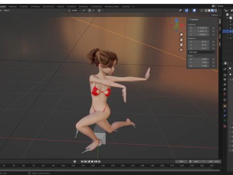 Stylized Cute Woman 3D Model