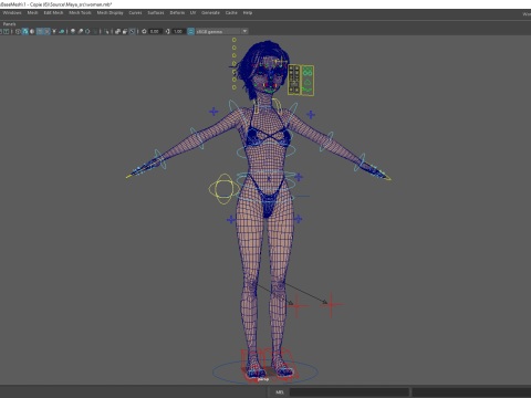 Stylized Cute Woman Model 3D