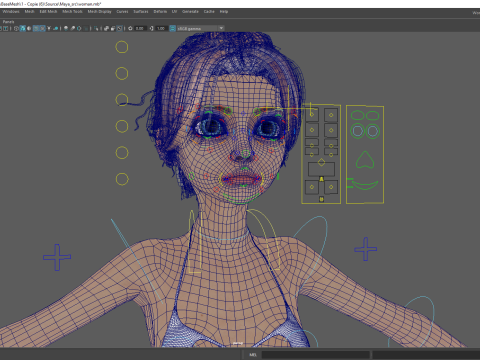 Stylized Cute Woman Model 3D