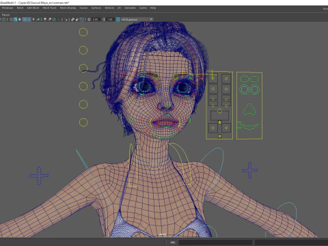 Stylized Cute Woman 3D Model