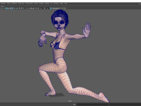 Stylized Cute Woman Model 3D