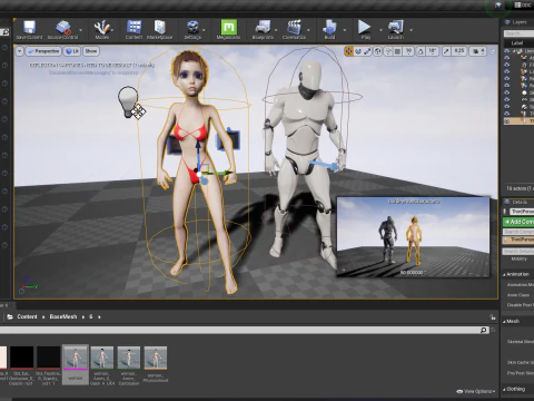 Stylized Cute Woman 3D Model