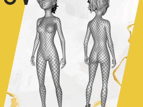 Stylized Cute Woman 3D Model