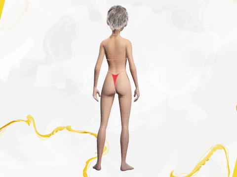 Stylized Cute Woman Model 3D